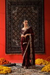 Bt 3143 Velvet Designer Sequence And Jari Thread Worked Saree Bulk Orders In India