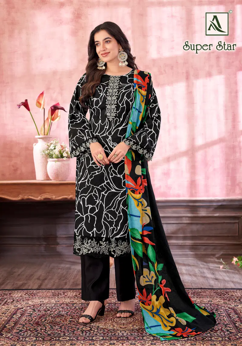Super Star By Alok Suit Cambric Printed Surat Dress Material Wholesale Market

