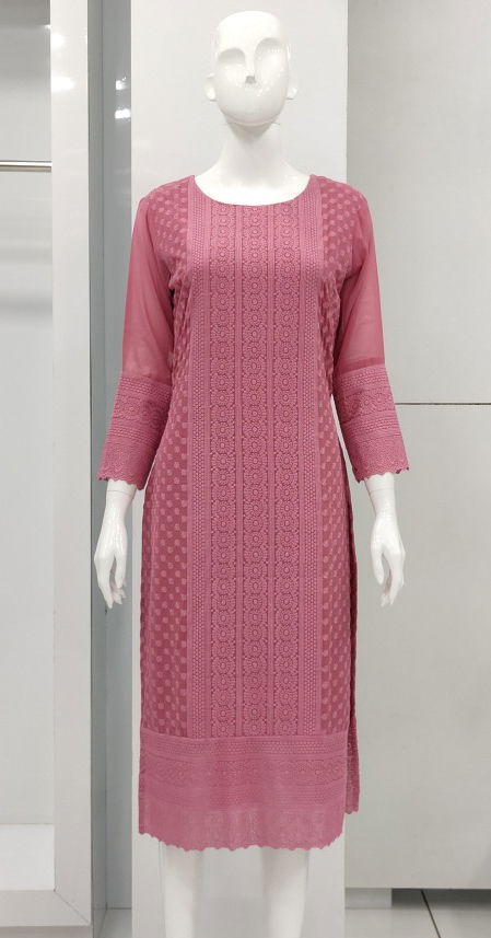 Kalar Ck 7 Casual Wear Chiken Worked Kurti Collection