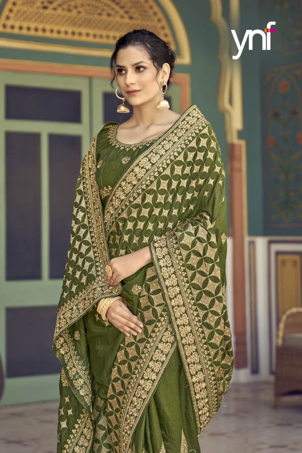 Ynf Haldi Bhaat Fancy Exclusive Wear Vichitra Silk Designer Latest Saree Collection