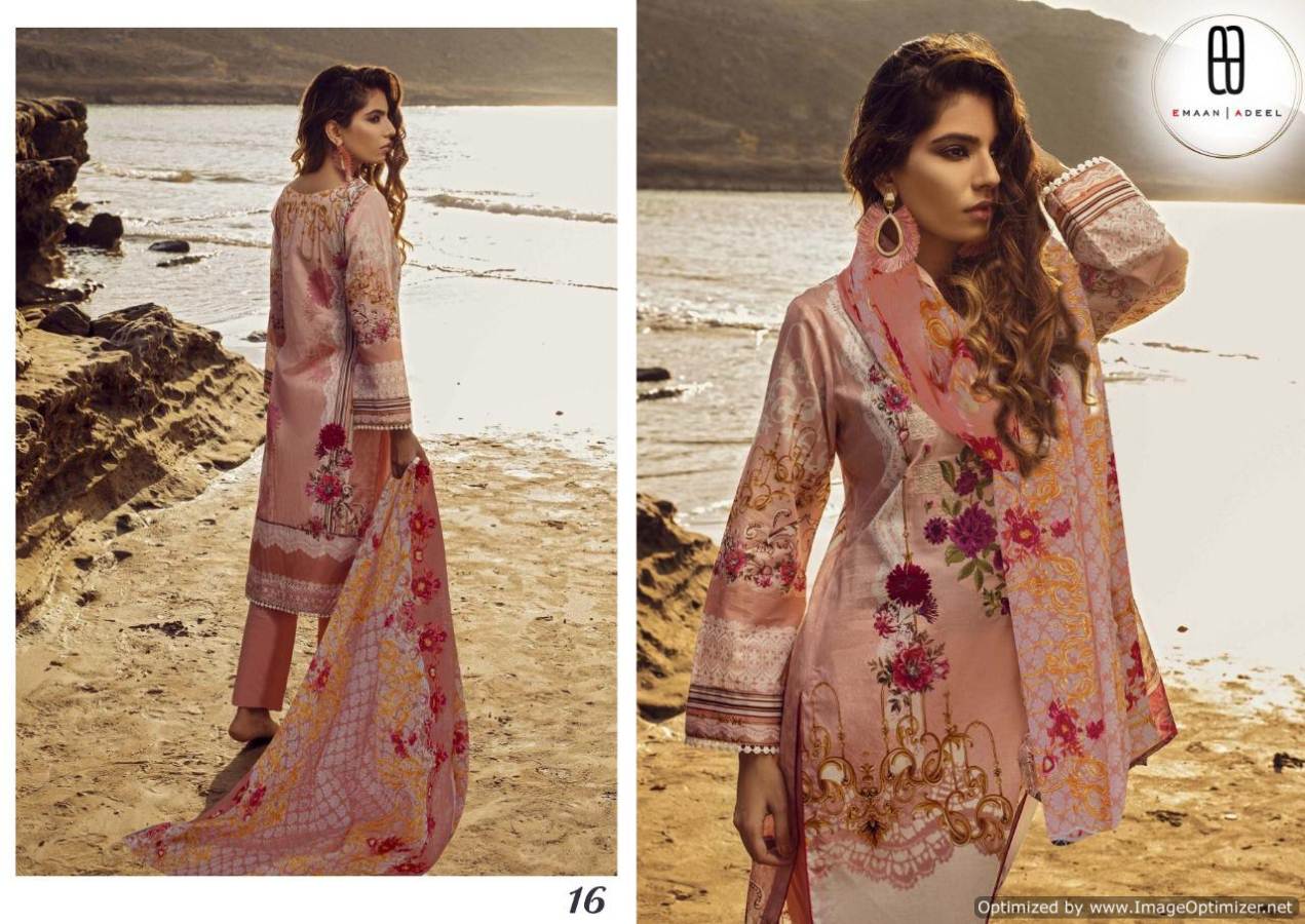 Emaan Adeel 2 Latest Collection of Designer Printed Pure Lawn Karachi Dress materials 
