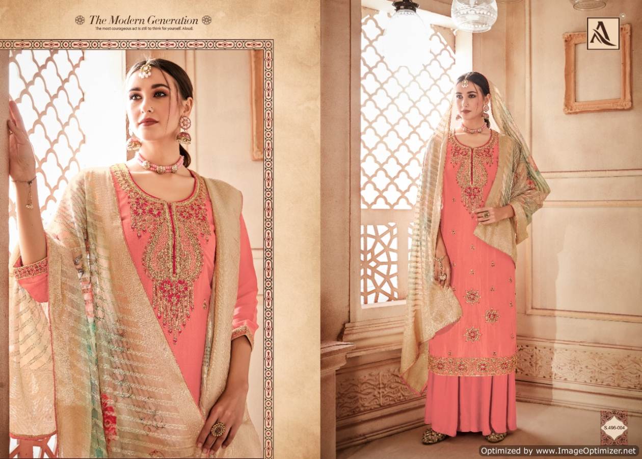 Alok Kesari Latest Designer Heavy Fancy Festive Wear Dress Material Collection With Digital Print with Four Side Piping Lace Dupatta 
