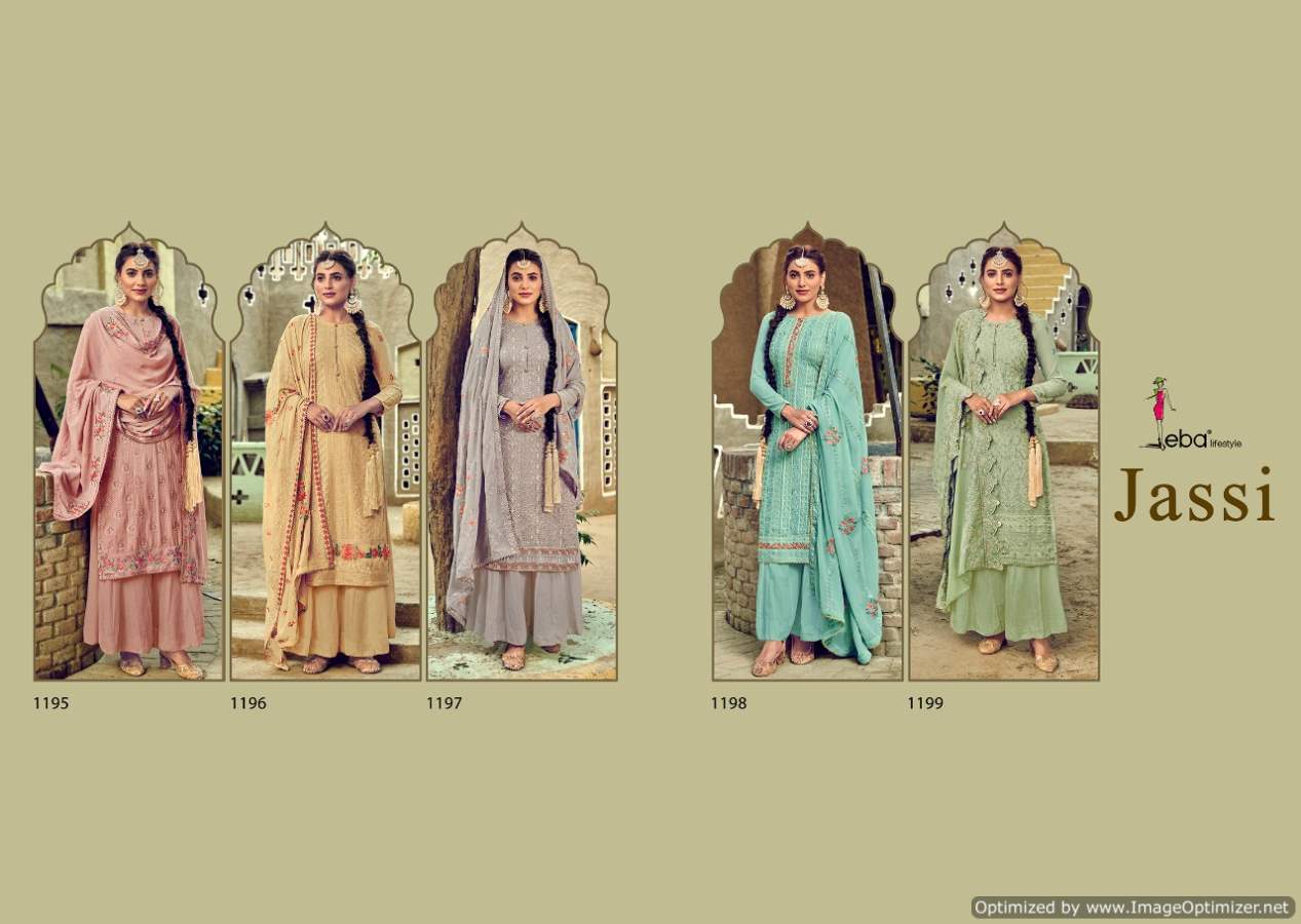 Eba Jassi Latest Faux Georgette Embroidered Designer Salwar Kameez Collection 