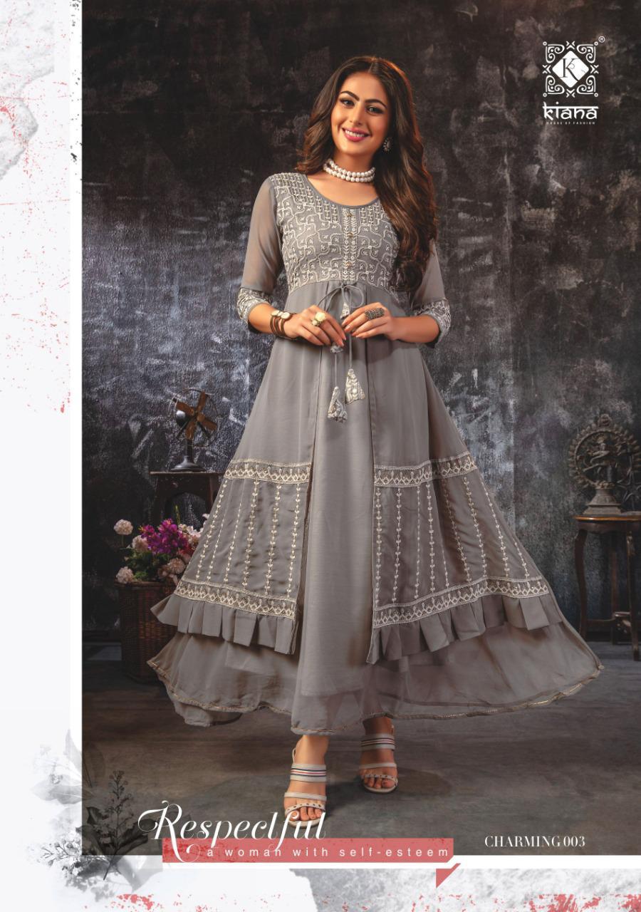 KIANA CHARMING Latest Fancy Wedding Wear Georgette Chanderi Silk and Mal Cotton with Lucknowi work wid sarara pent And dupatta Readymade Collection