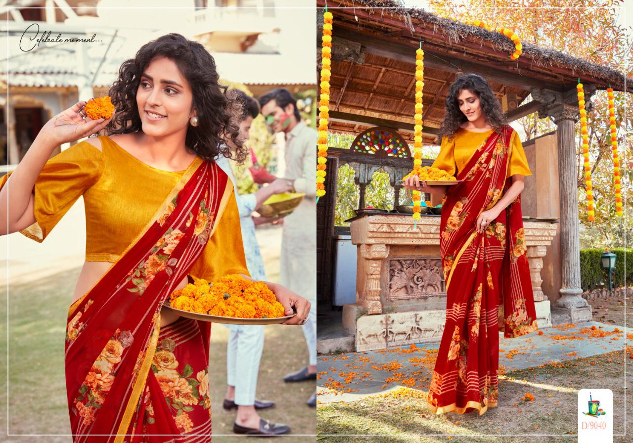 5D DESIGNER KIA VOL -02 Latest fancy Designer Casual Wear Pure Chiffon Printed Saree Collection
