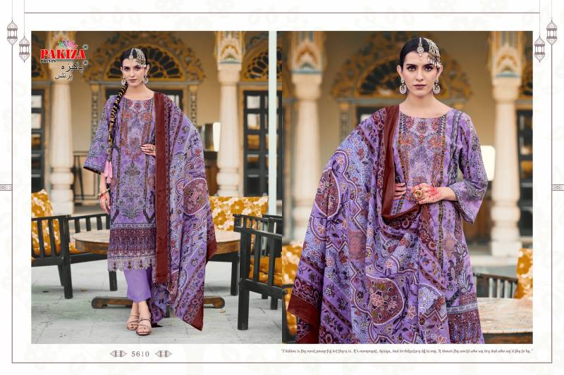 Nazakat Vol 56 By Pakiza Lawn Printed Dress Material Exporters In India

