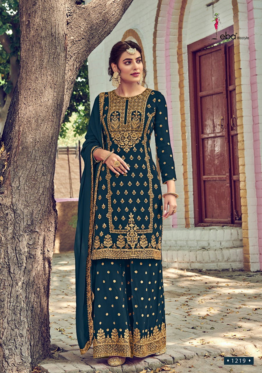 Eba Rose Gold Latest Wedding Wear fancy Foux Georgette With Embroidery Work And Khatli Diamond Work Salwar Kameez Collection
