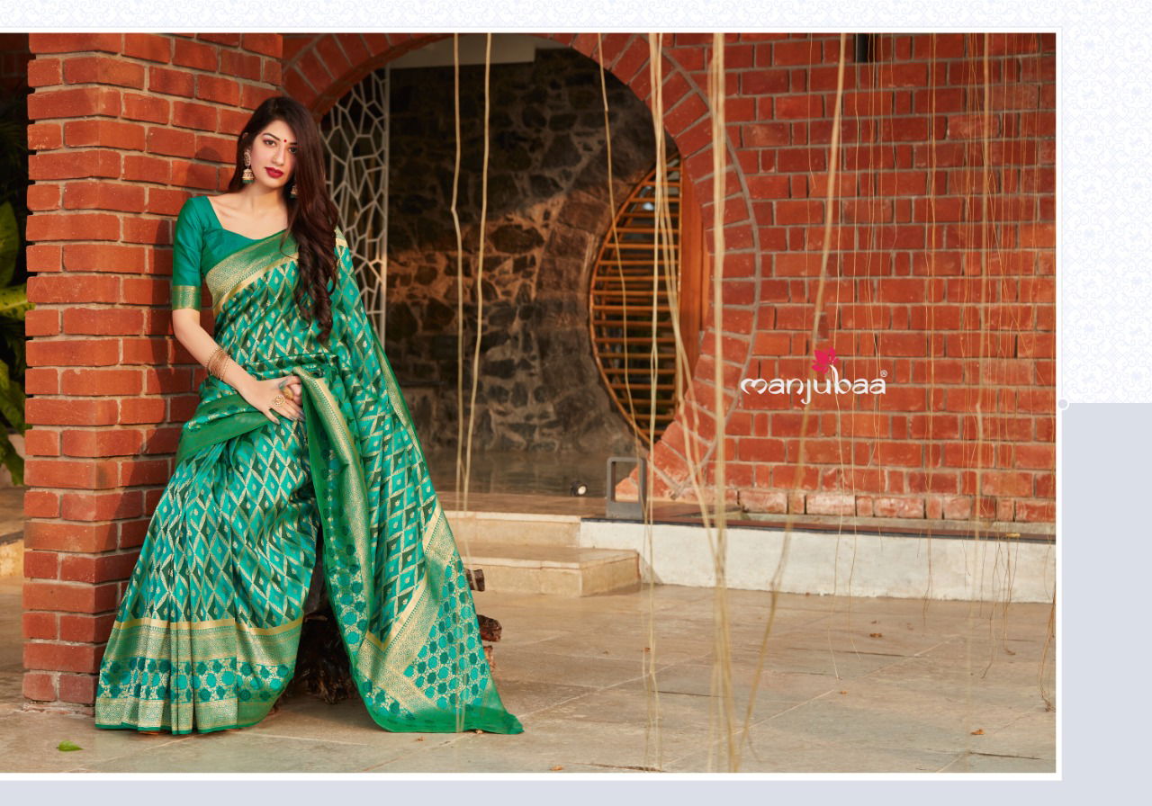 Manjubaa Mantra Silk Latest Fancy Designer Festive Wear 	Banarasi Silk Sarees Collection
