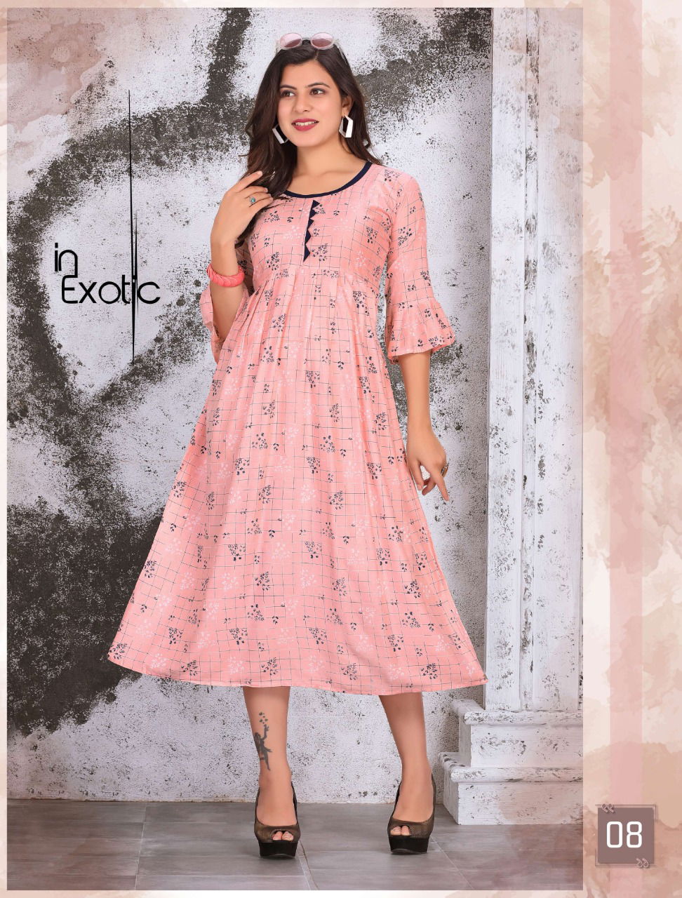 Diva Latest Fancy Regular Casual Wear Rayon Wear Printed Anarkali Rayon Kurtis Collection
