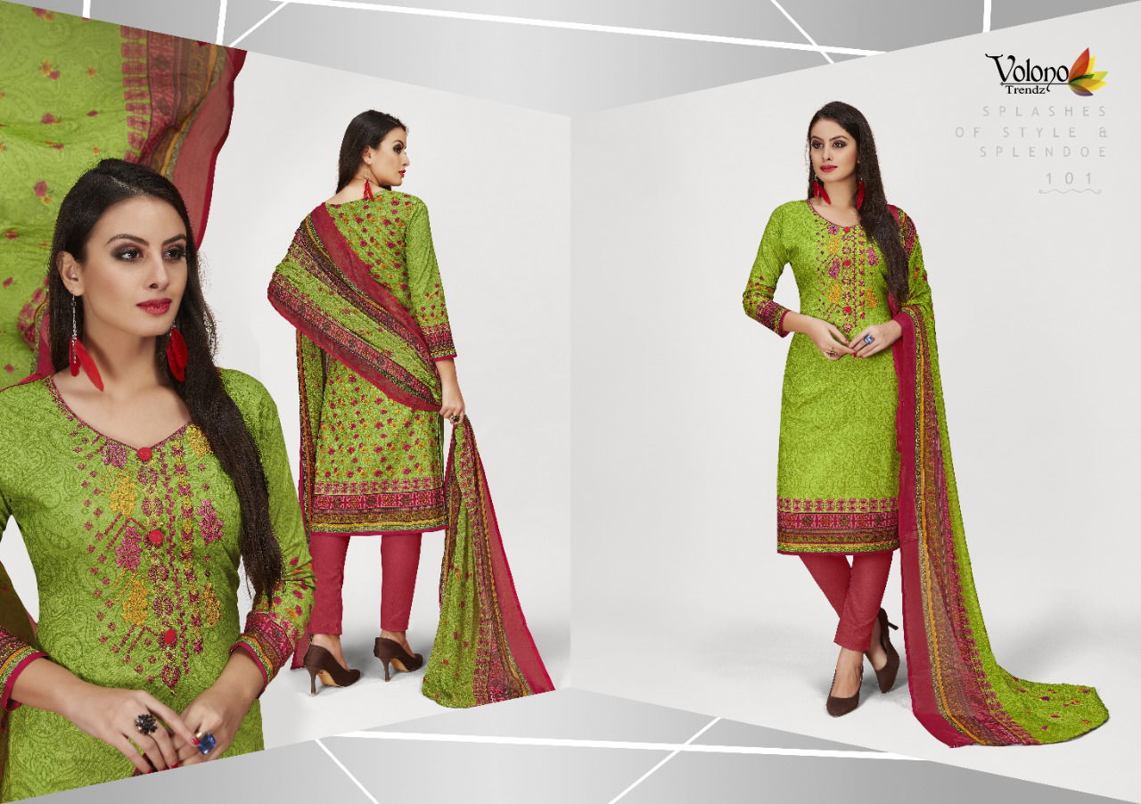 Volono Rangrez 1 Latest fancy Designer Regular Casual Wear Cotton Dress Materials Collection