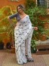 Independence Day MG 576 Plain Linen Printed Tiranga Saree Collection