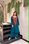 KF 1140 Kalaai French Crepe Embroidery Kurti With Bottom
