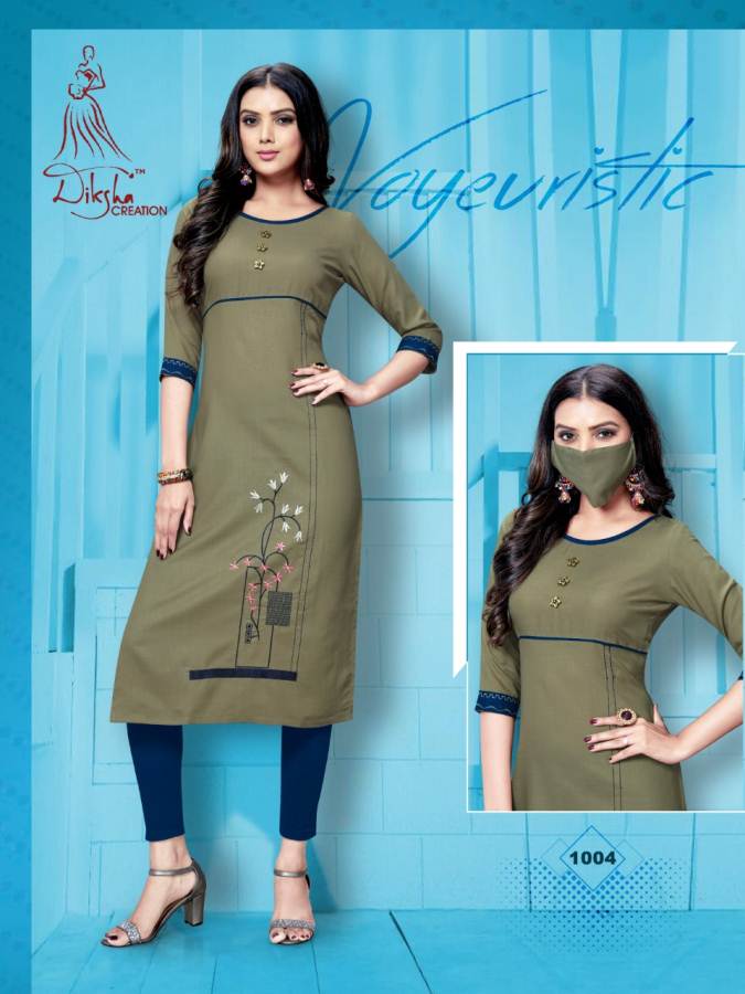 Dikhsha Livaa New Designer Daily Wear Embroidery Work Kurtis Collection