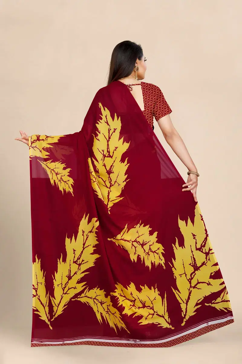 Dhruvi Floral Print Daily Wear Georgette Sarees Catalog
