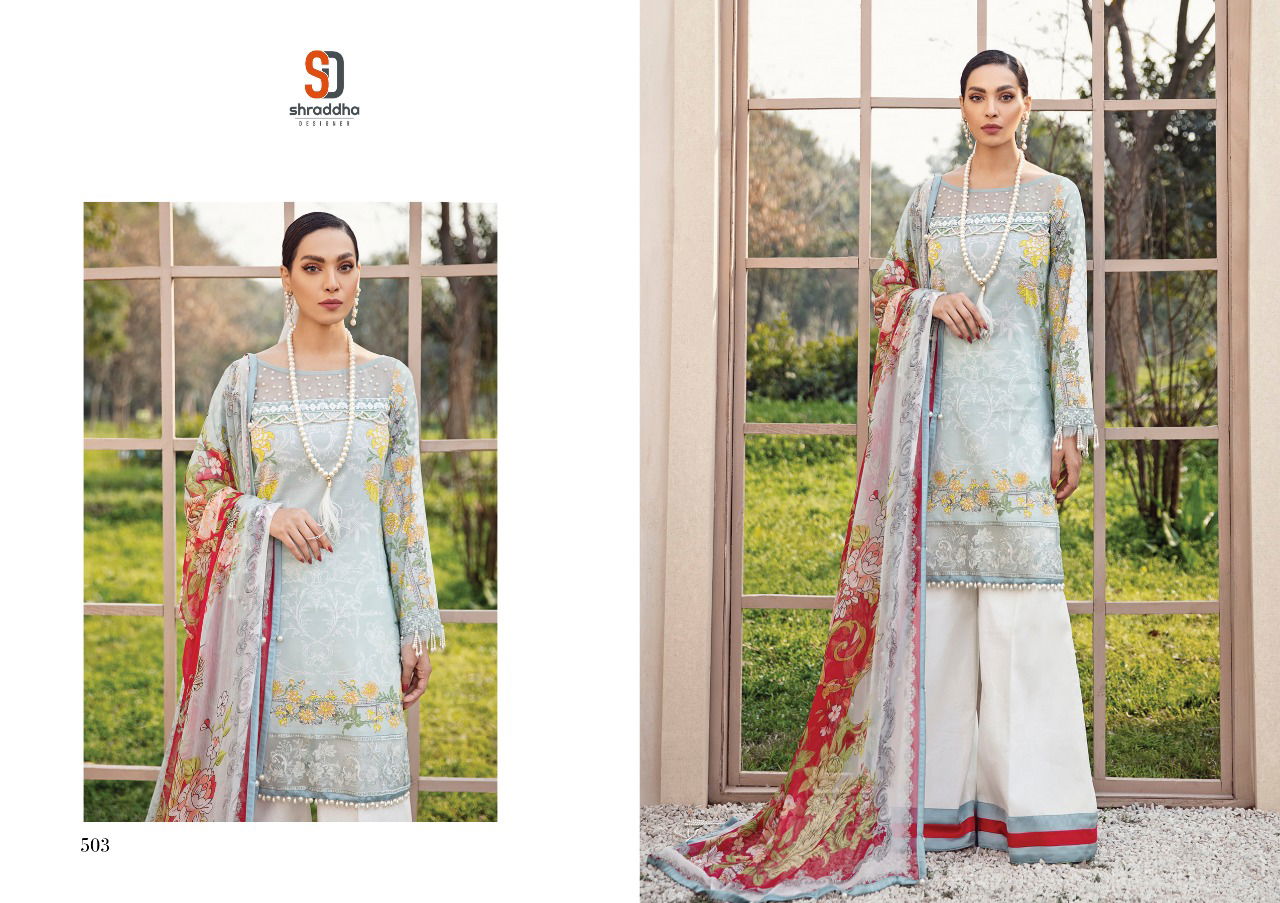 Shraddha Vintage 5 Latest Fancy Designer Casual Wear Printed Karachi Cotton Embroidery Work Dress Materials Collection
