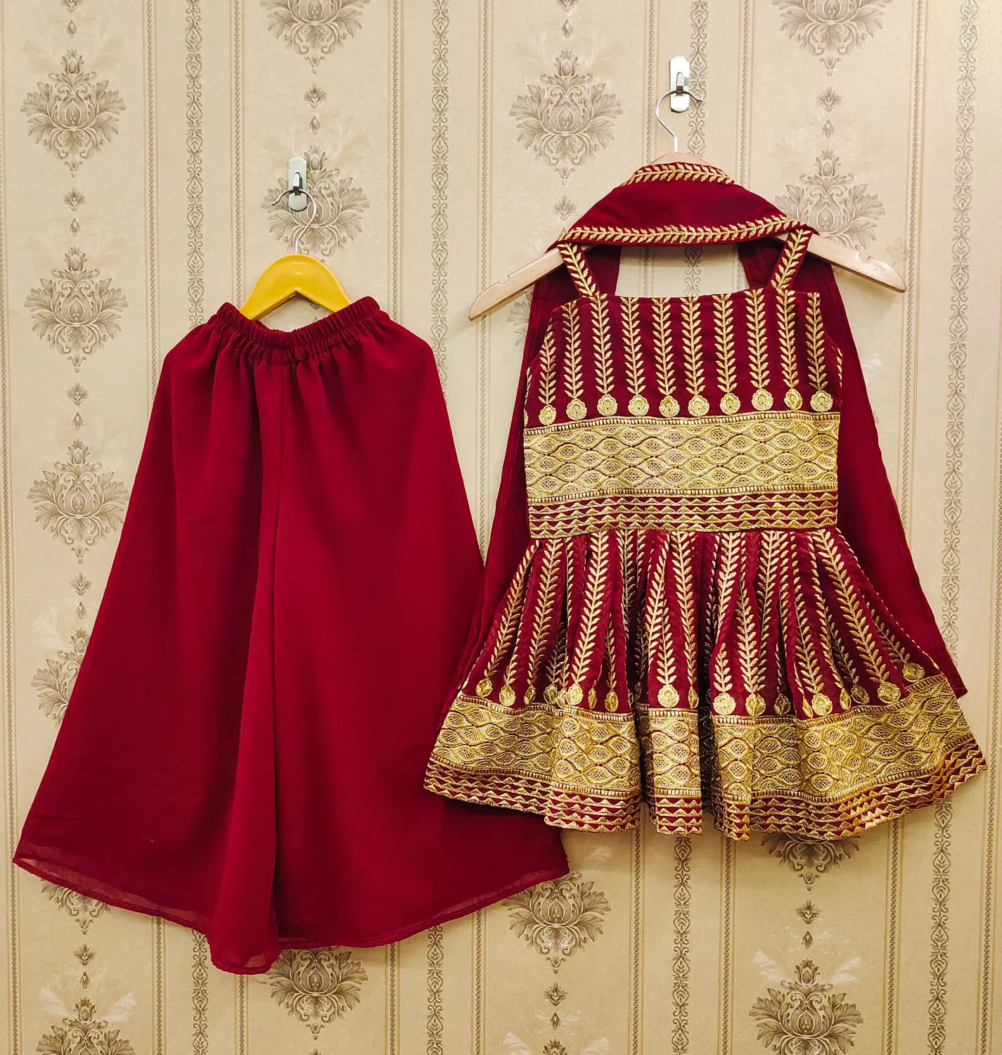 901 Girls Wedding Wear Sharara Suits Kids Catalog