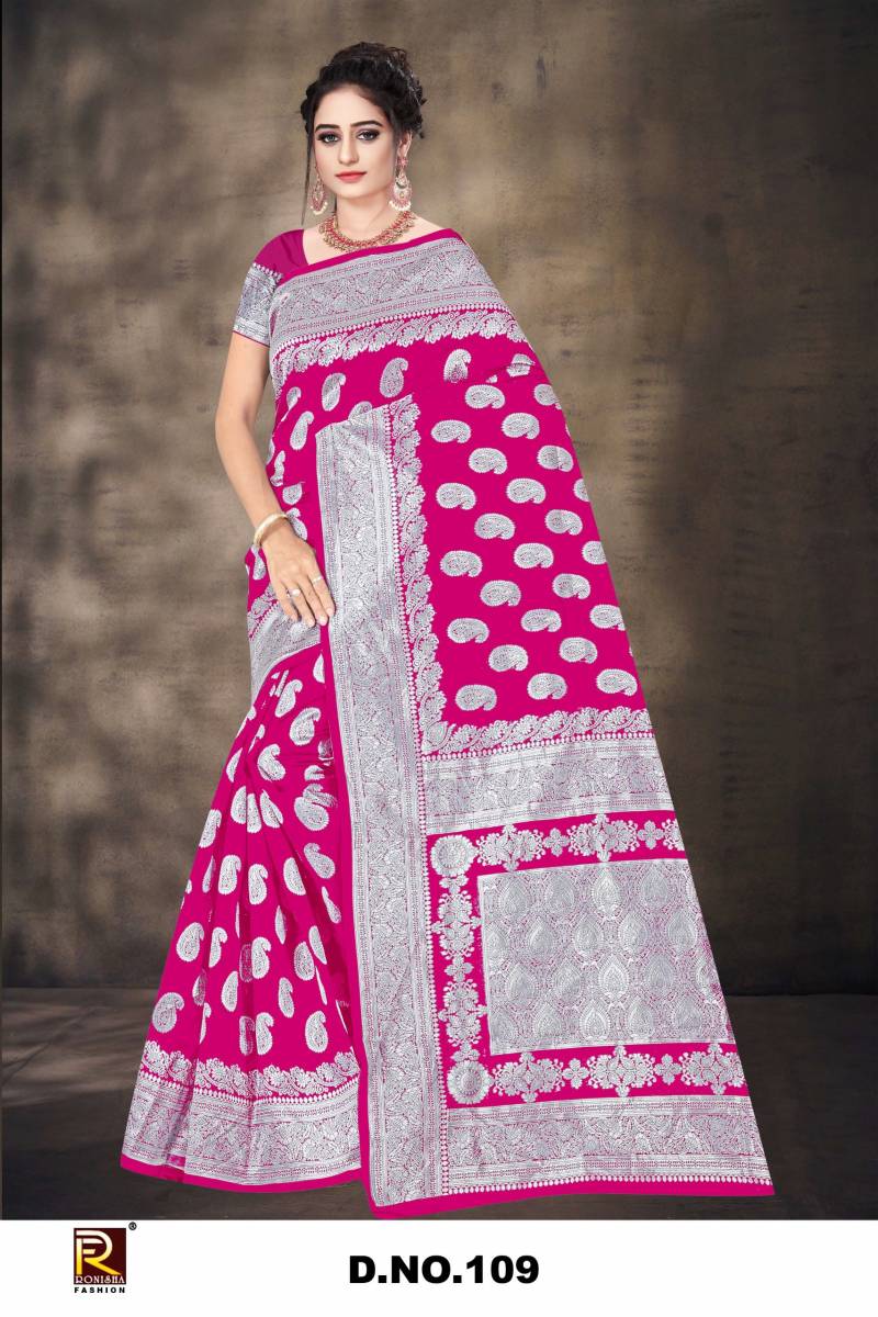 Ronisha 109 Tradiitional Wear Banarasi Saree Exporters In India