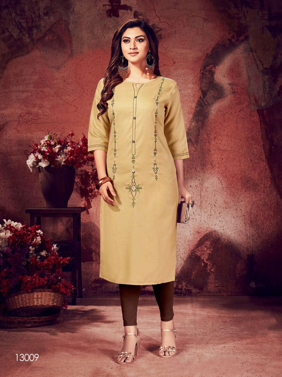 Fiesta Zubee Latest Designer Fancy Festive Wear Straight Embroidery Kurtis Collection
