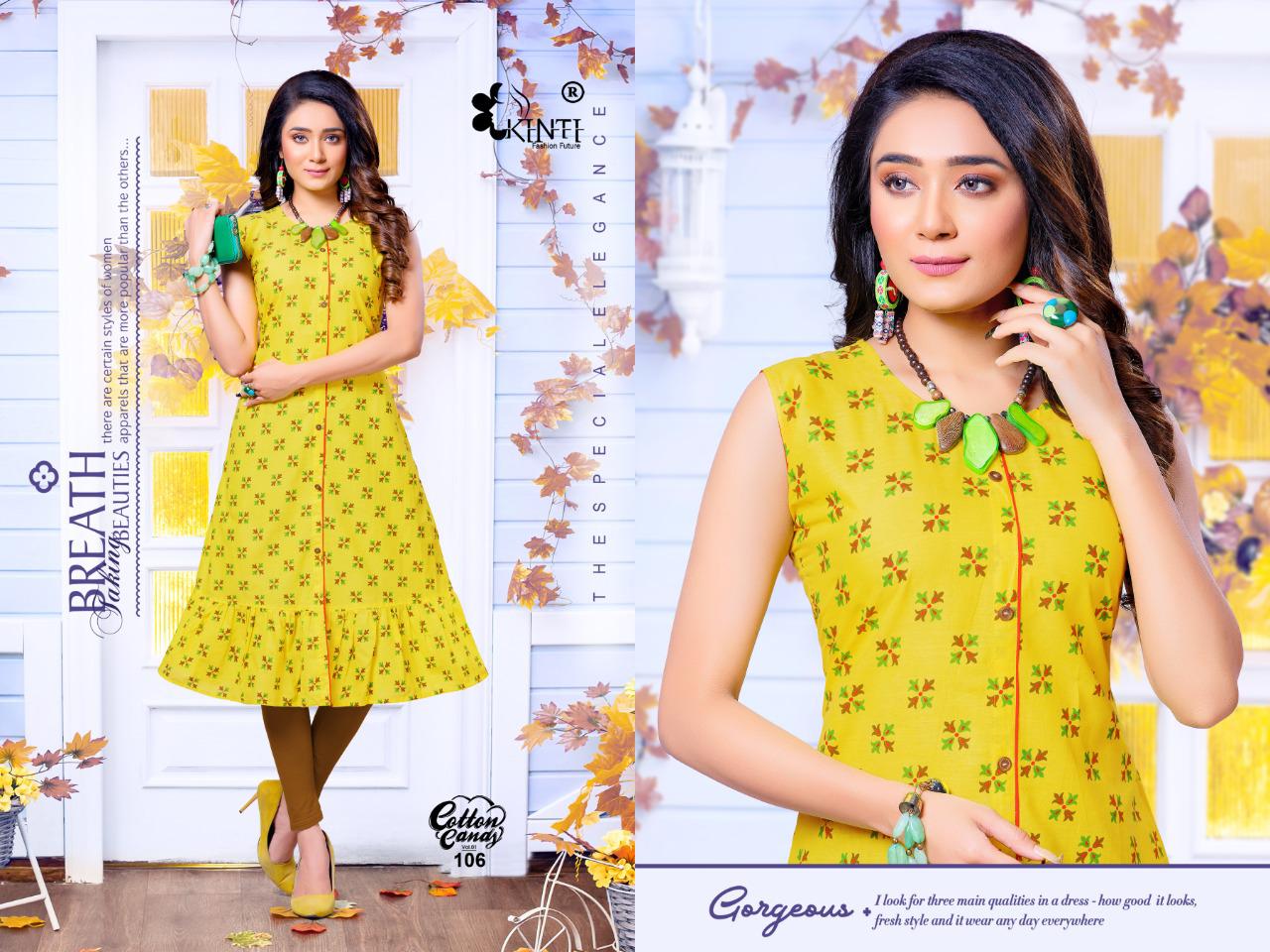 Kinti Cotton Candy 1 A Latest Fancy Designer Ethnic Wear Line Cambric Cotton Printed Kurti Collection
