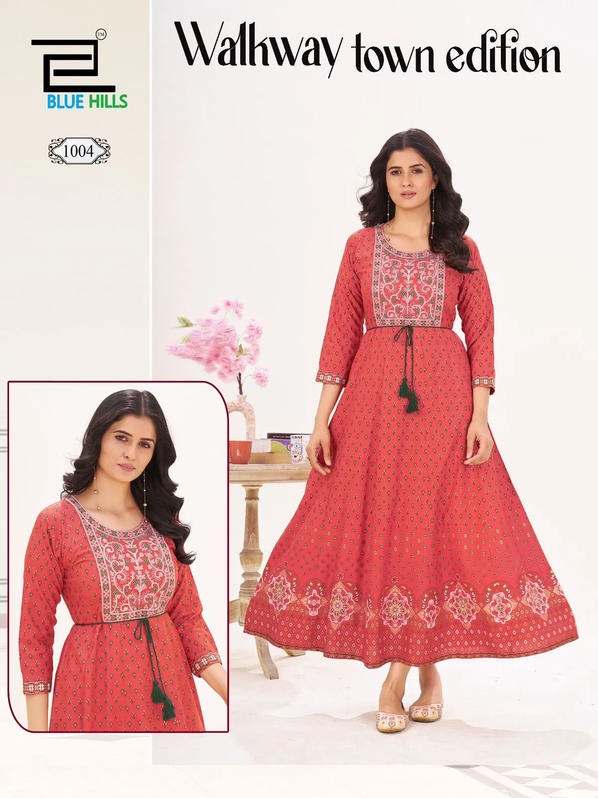 Walkway Town Edition By Blue Hills Rayon Embroidery Anarkali Kurtis Orders In India