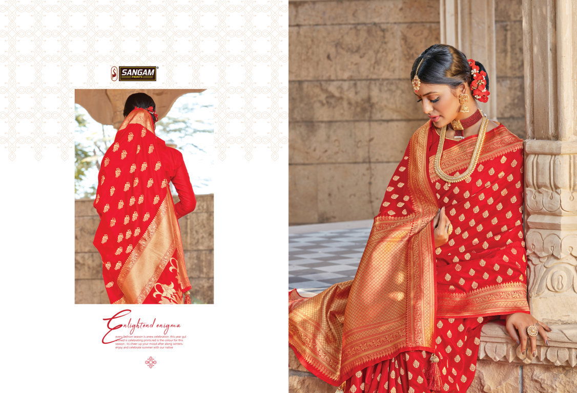 Sangam Red Rose 2 Latest Fancy Designer Wedding Wear Heavy Pure Silk Designer Saree Collection
