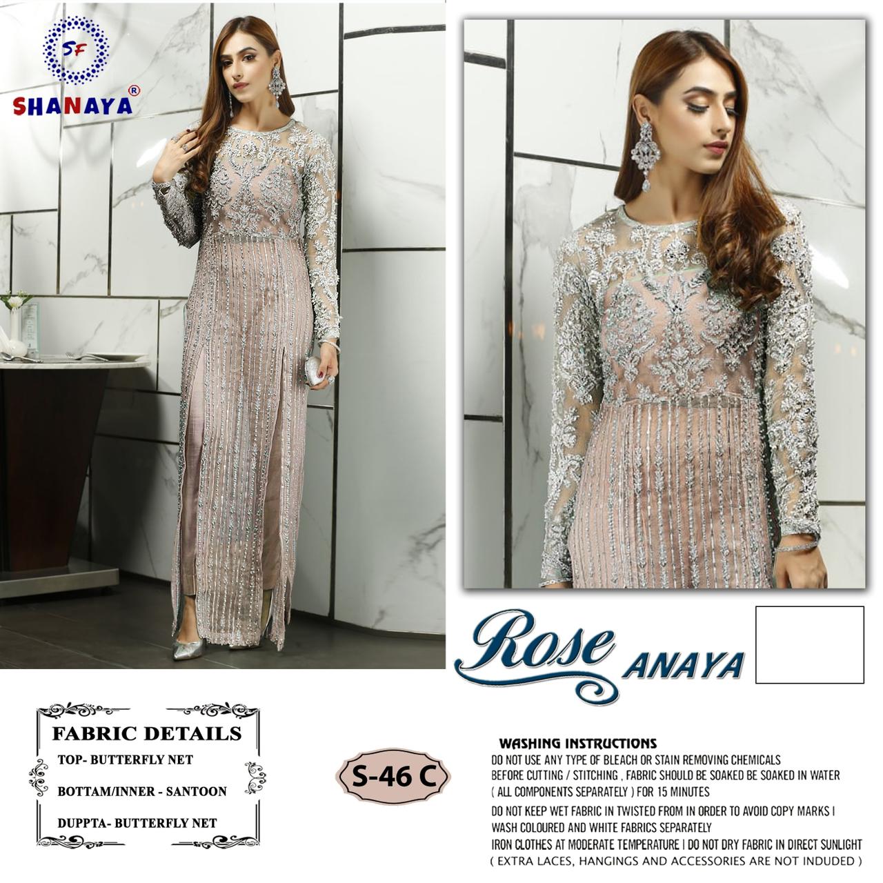 Shanaya Rose Anaya 46 Heavy Butterfly Net Festive Wear Pakistani Salwar Kameez Collection
