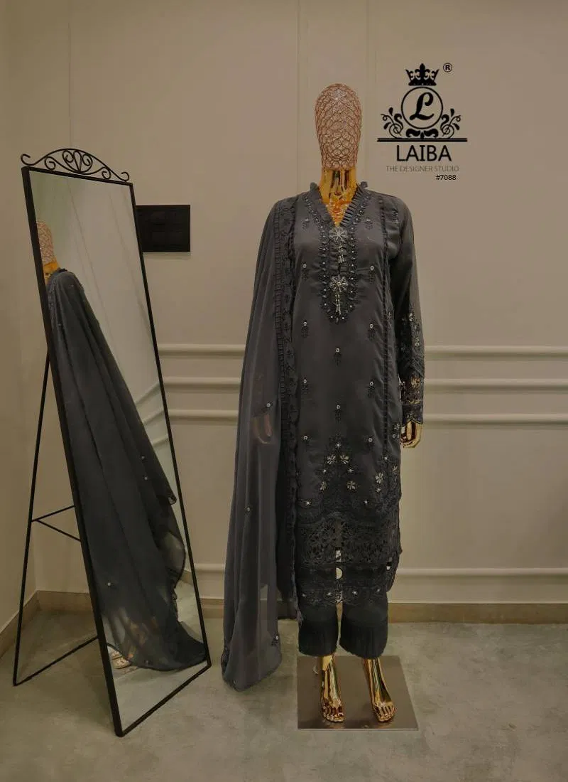 Laiba Am 7088 Georgette Pakistani Ready Made Suits Wholesale Price In Surat