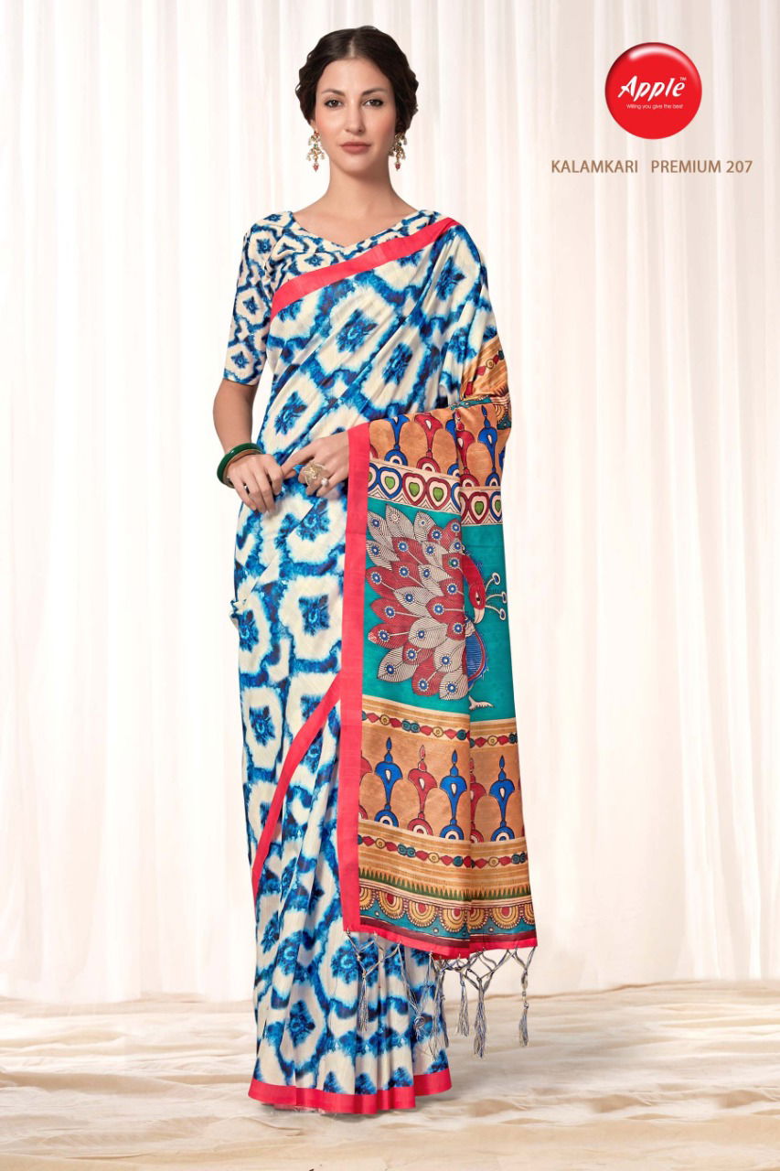 Apple Kalamkari Premium 2 Latest Fancy Designer Regular Casual Wear Printed Saree Collection

