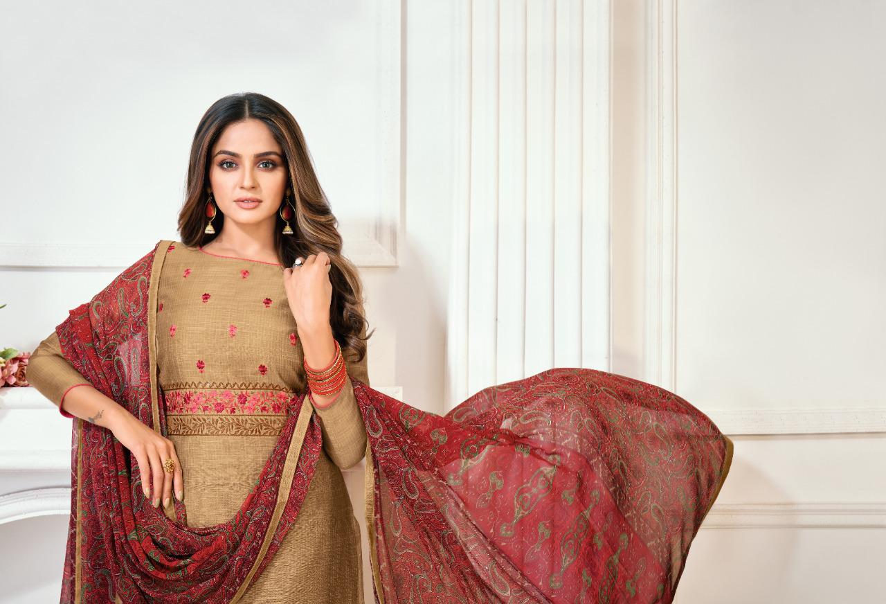 Autogragh 15 Casual Wear Slub Lining Embroidery Work Designer Churidar Dress Material Collection
