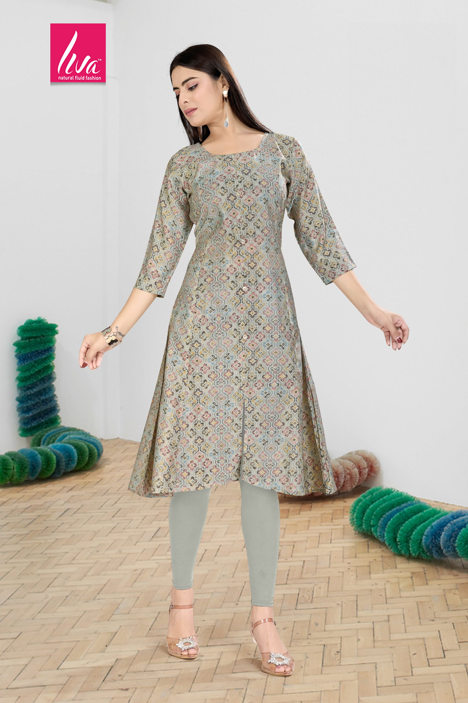 Princess Stylish Chanderi Foil Printed Kurti Wholesale Price In Surat