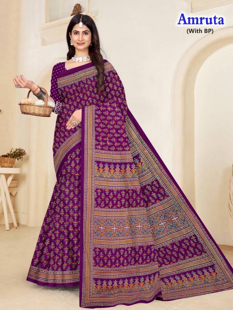 Amruta 1 Beautiful Cotton Printed Saree Wholesale Online