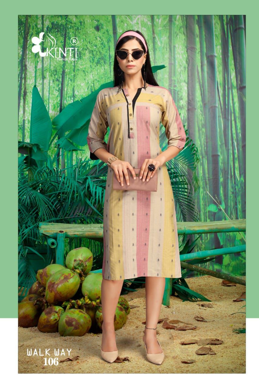 Kinti Walkway Handloom Ethnic Wear South Cotton Straight Designer Kurtis Collection

