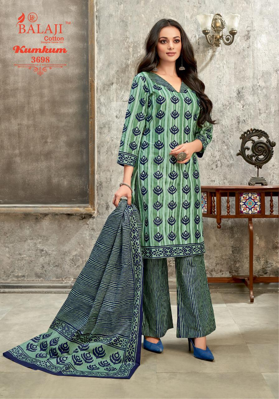 Balaji Cotton KumKum 25 Latest Fancy Designer Regular Casual Wear Cotton Printed Dress Material Collection
