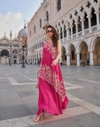 Crown By Sayuri Crepe Embroiderey Designer Indo Western Wholesale In Surat