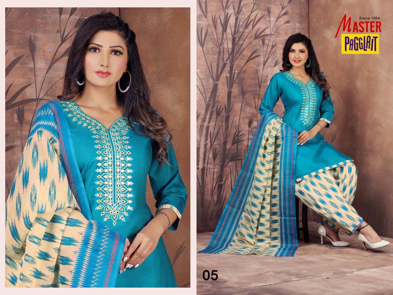 Master Pagglait Latest Fancy Casual Regular Wear Readymade Cotton Printed salwar Suit Collection
