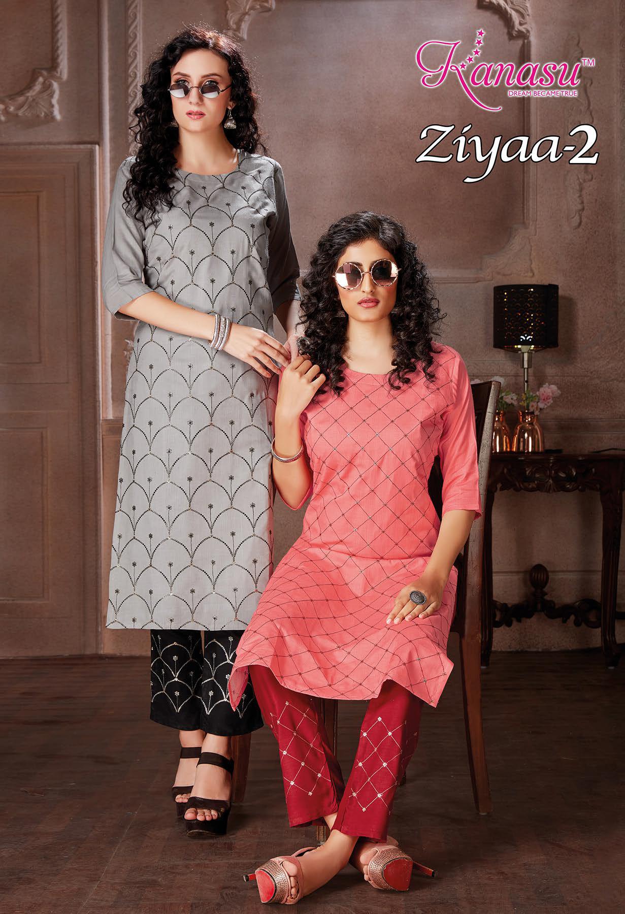 Kanasu Ziyaa 2 New Regular Wear Rayon Kurti With Pant Collection