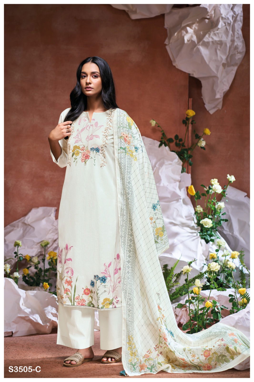 Eilidh 3505 By Ganga Cotton Designer Surat Salwar Suit Wholesale Market