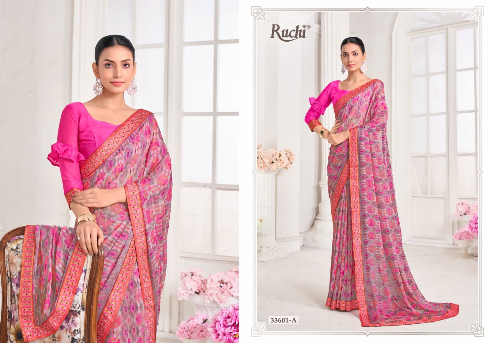 Vanilla Vol 8 By Ruchi Digital Printed Chiffon Sarees Wholesale Clothing Suppliers In India