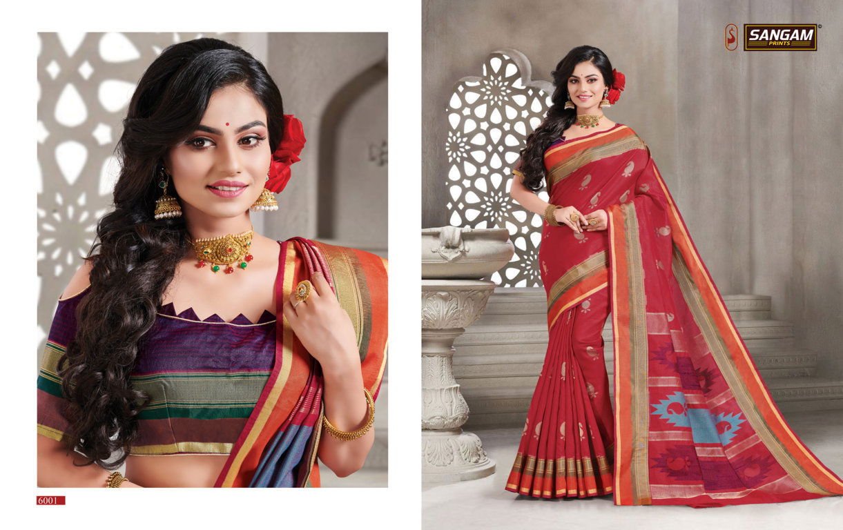 Sangam Shantiniketan Latest Heavy Designer Festive Wear Handloom Silk Fancy Sarees Collection
