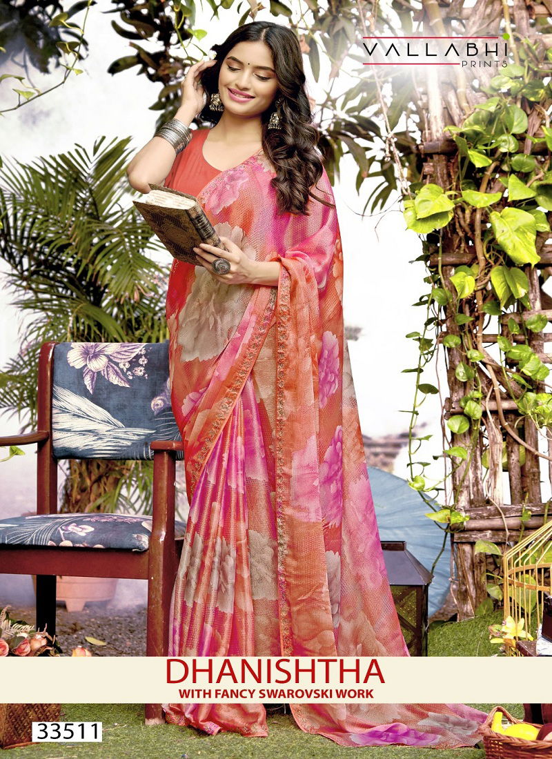 Dhanishtha By Vallabhi Brasso Printed Daily Wear Saree Orders In India