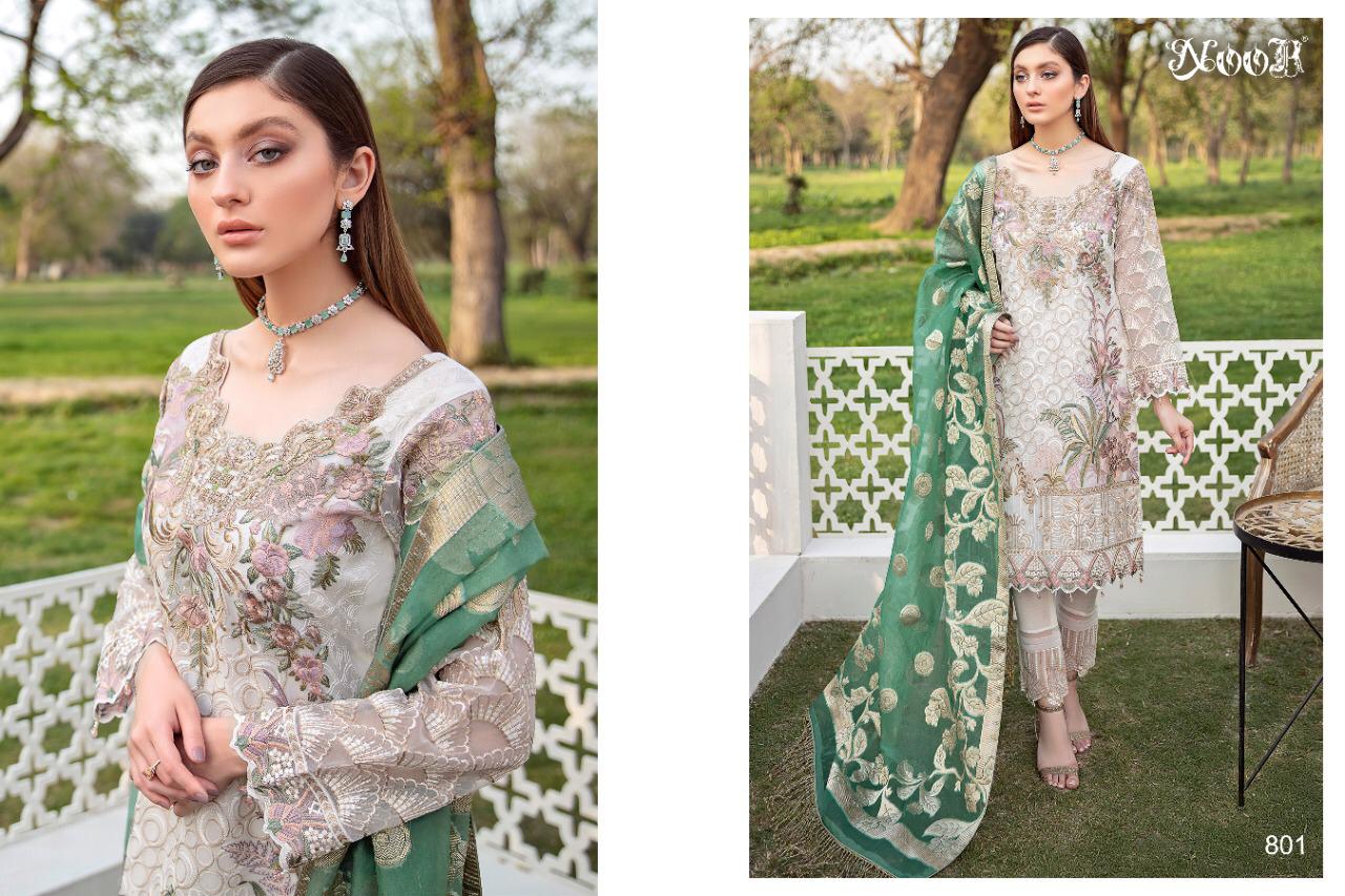 Noor Ramsha 2 Fancy Festive Wear Greogette with Heavy Embroidery Pakistani Salwar Kameez Collection

