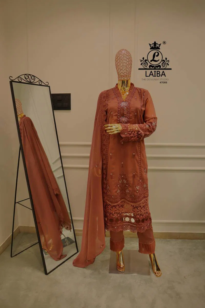 Laiba Am 7088 Georgette Pakistani Ready Made Suits Wholesale Price In Surat