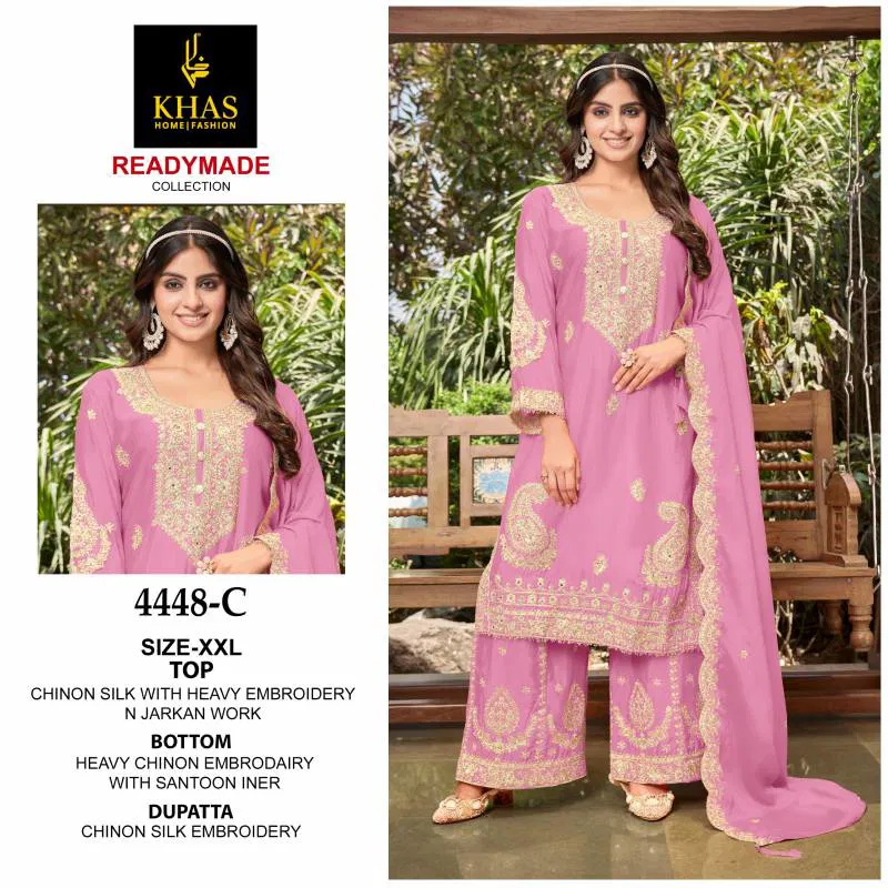 Khas 4448 Embroidered Ready Made Pakistani Suits Wholesale Market In Surat
