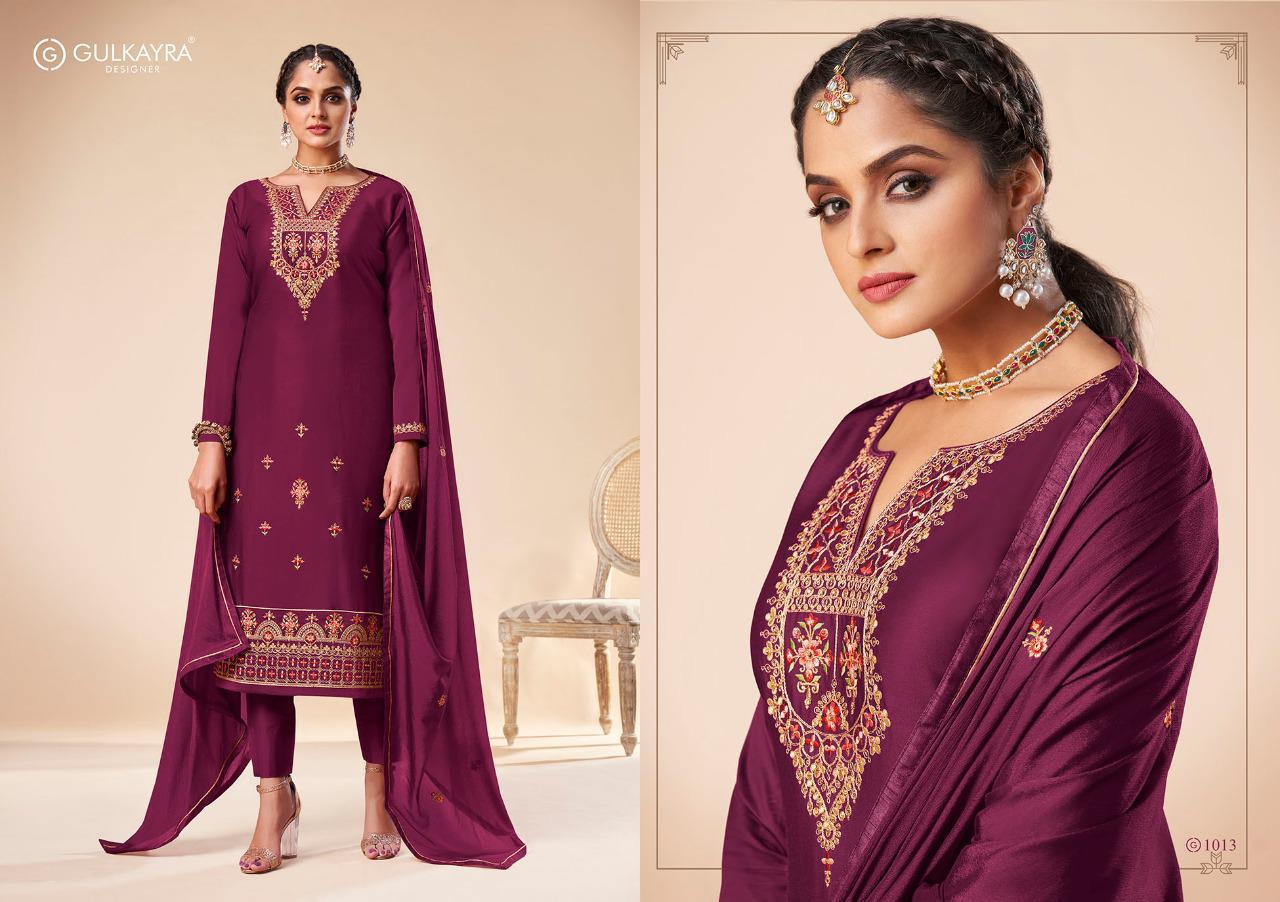 Gulkayra Shehnaaz Latest Designer Festive Wear Silk Churidar Salwar Suit Collection