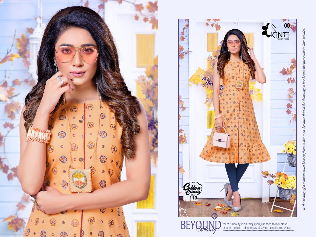 Kinti Cotton Candy 1 A Latest Fancy Designer Ethnic Wear Line Cambric Cotton Printed Kurti Collection
