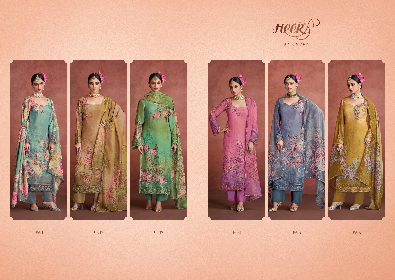 Rabia By Kimora Heer Muslin Banarasi jari Salwar Suits Wholesalers In Delhi