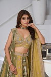 Yellow Colour Georgette Tissue Zari Work Lehenga With Blouse And Dupatta Wholesale In India Kf 2170