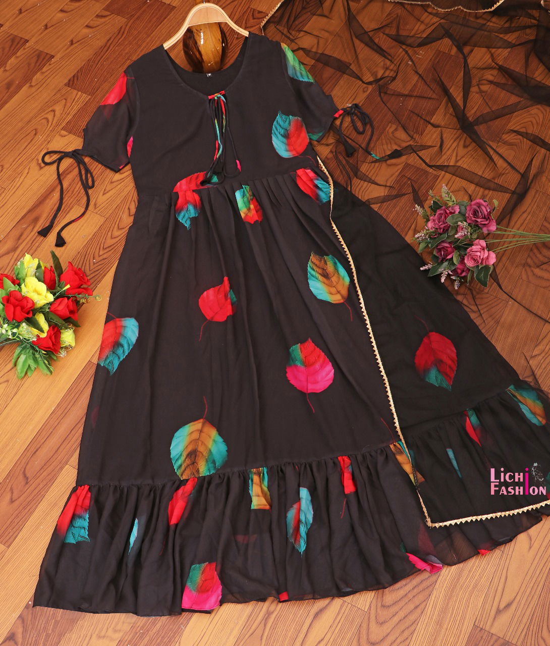 Aartee Georgette Printed Kurti With Dupatta Catalog
