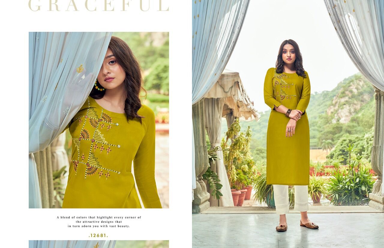 Kalaroop Lily 20 Fancy Wear Embroidery Ethnic Wear Designer Kurtis Collection
