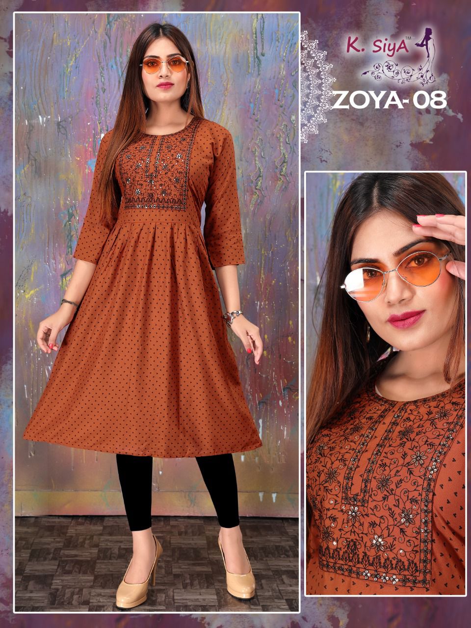 K Siya Zoya 01 Latest Regular Wear Rayon Printed Kurti Collection